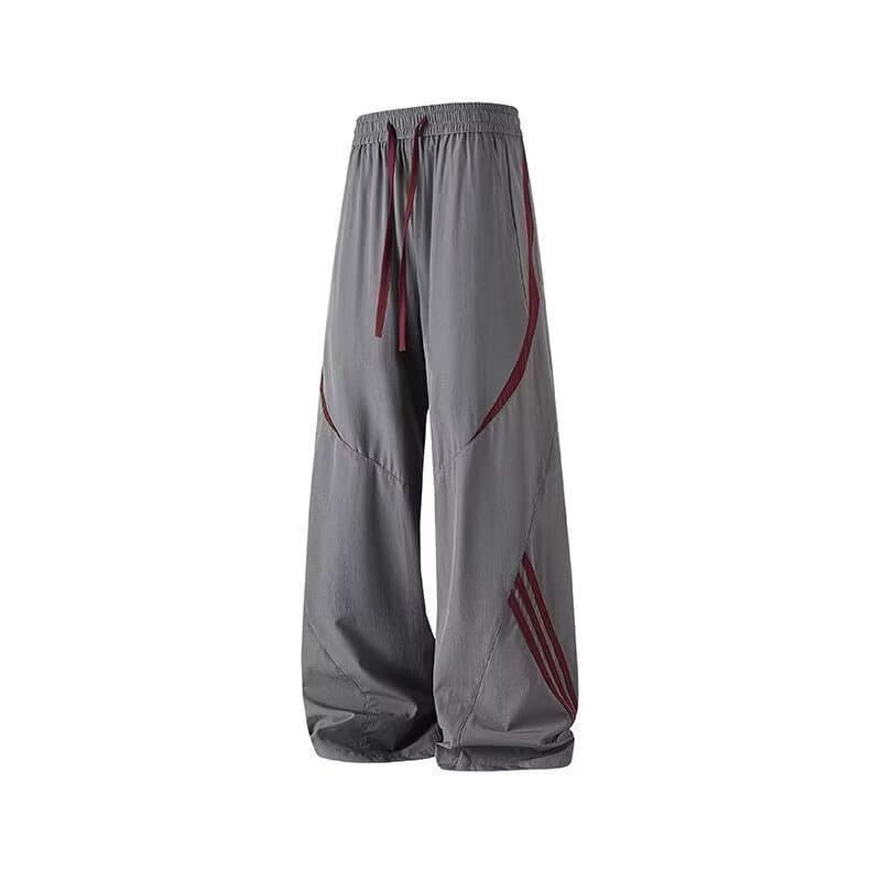 American style contrast striped sports casual pants men's thin ice silk quick-drying fitness pants cleanfit straight pants