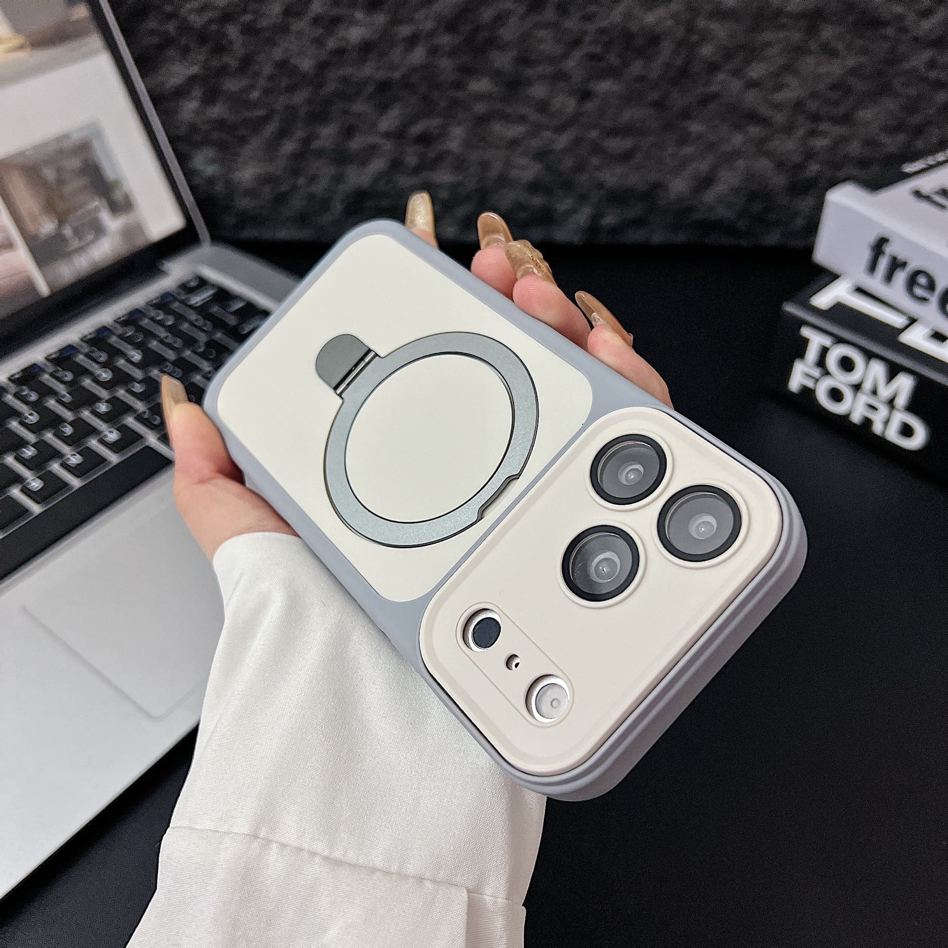 Large Window iPhone 17 Pro Max Magnetic Mount Case Compatible with Apple 16 Dual-Color Skin-Feel 15 Protective Case
