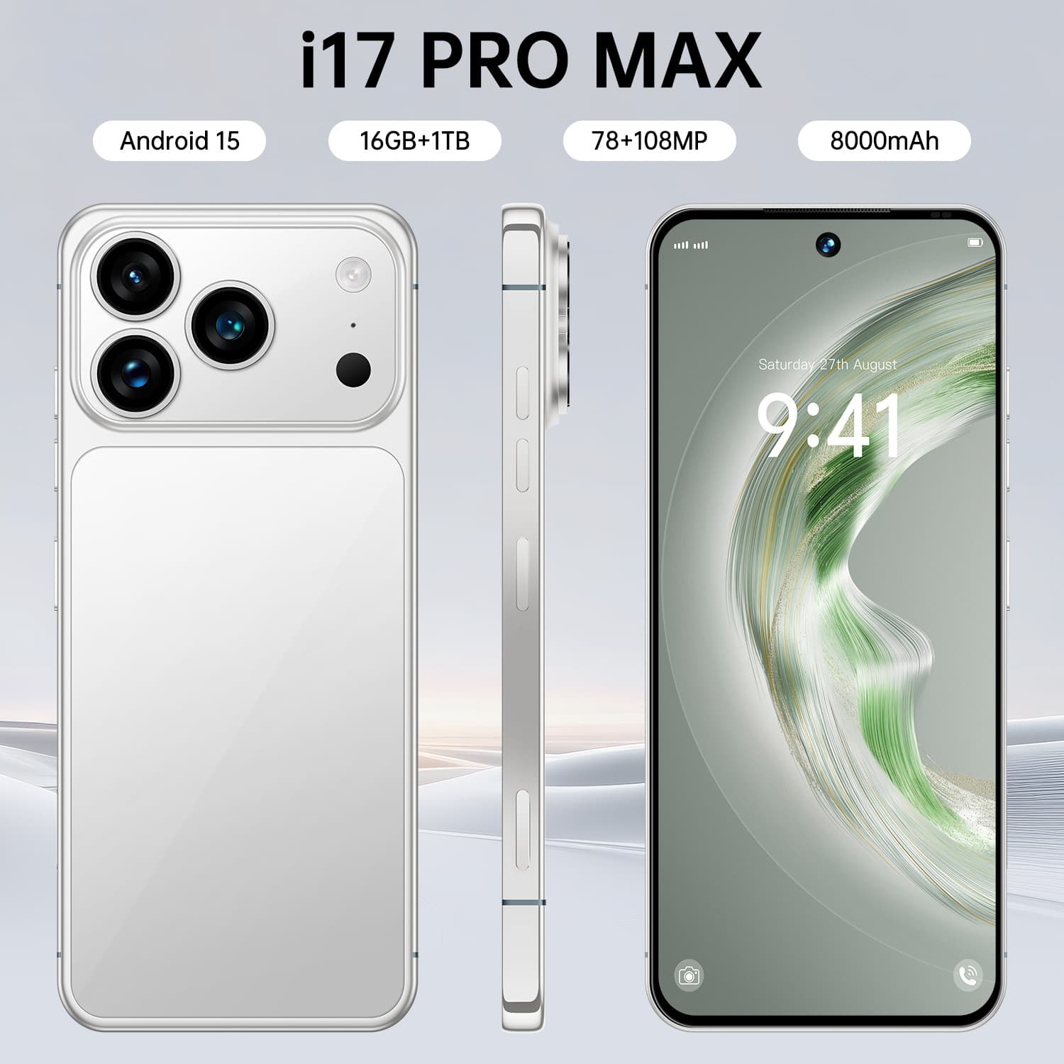 Cross-border Phone i17 PRO MAX True 4G 7.3-inch 16MP+26MP Android 10 True 4G 3+16