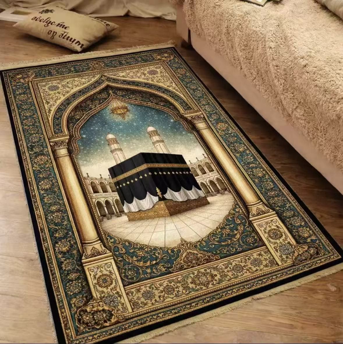 Prayer Mat Cross-Border Export Washable Imitation Cashmere Carpet Prayer Rug Prayer Carpet
