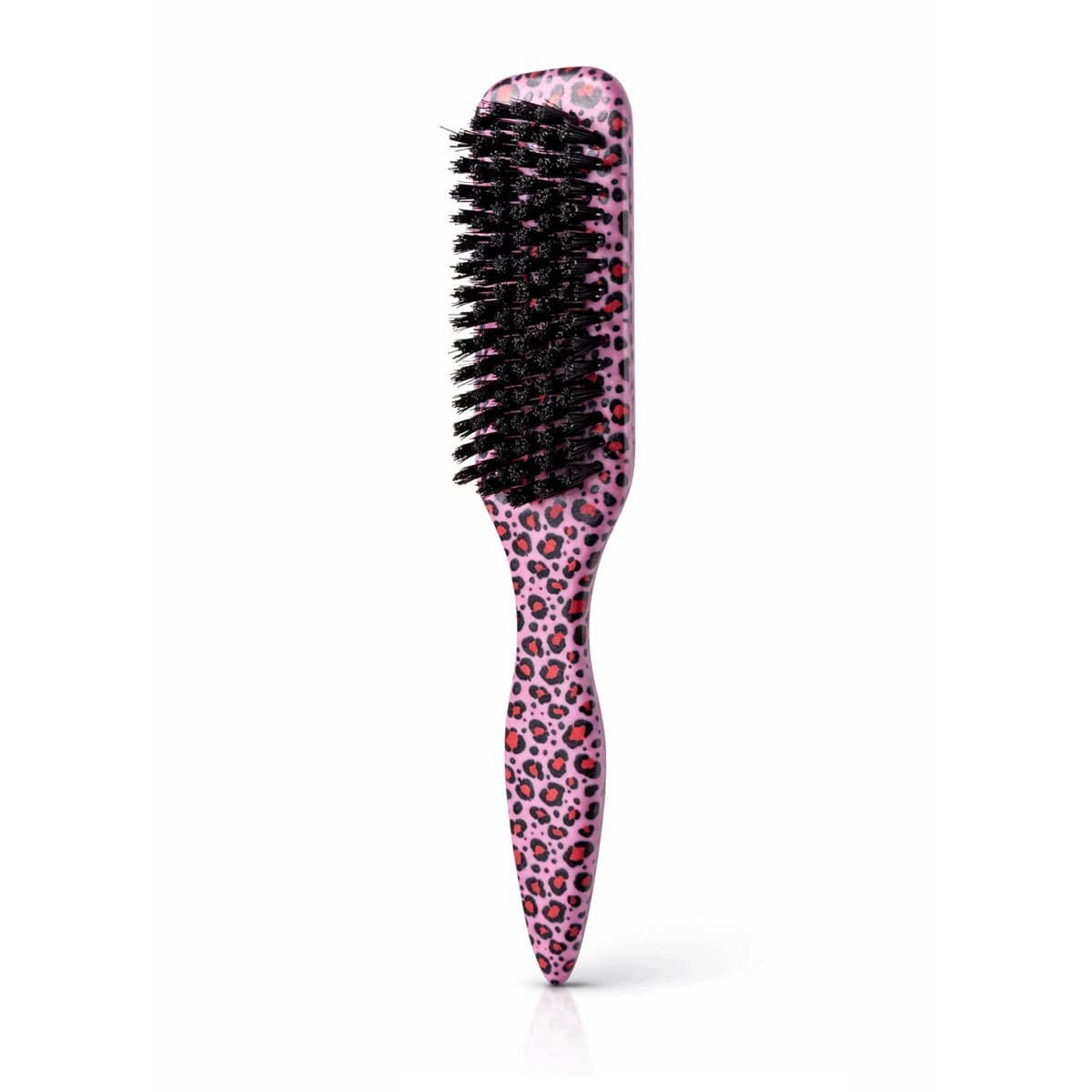 Cross-border Men's Hair Styling Brush & Beard Brush, Plastic Handle, Soft Bristle Cleaning Brush for Loose Hair, Leopard Print Pointed Tail Comb