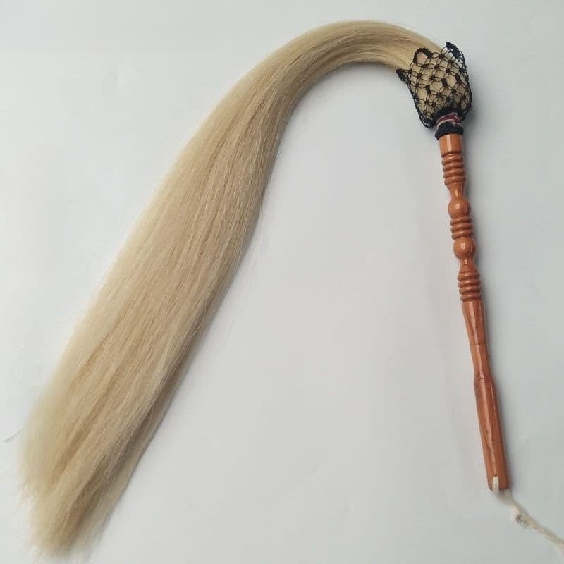 Tai chi Taoist Buddhist dust whisk, genuine horsehair Taoist whisk, direct sales peach/jujube wood horsehair duster