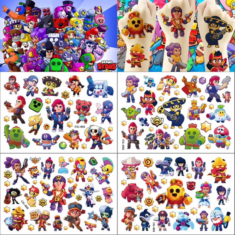 brawl stars game disposable tattoo stickers children's tattoo stickers birthday party tattoo stickers transfer