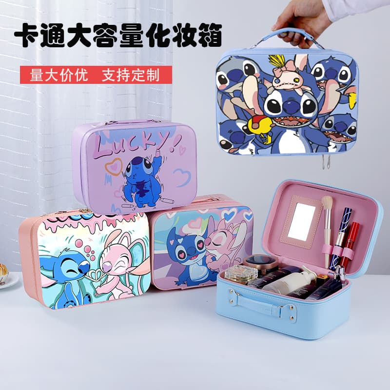 New Stitch Portable Makeup Case Children's Birthday Party Favor Storage Box Large Capacity Cartoon Cosmetic Bag