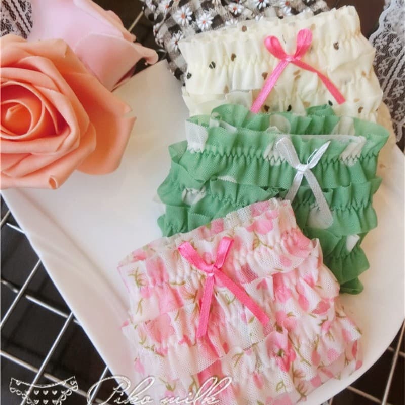 303 Cute Sweet Cake Layer Lace Low-Waist Women's Panties Mesh Cute Sexy Lace Women's Panties
