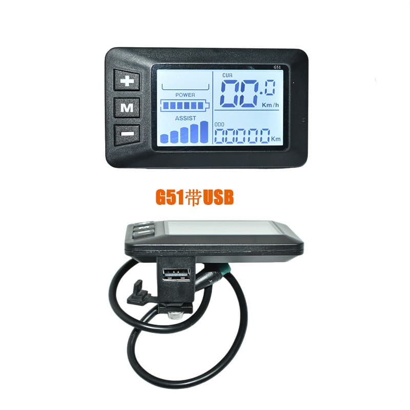 24/36/48/60V Electric Bicycle LCD Display G51 with USB Meter for Cross-border Trade