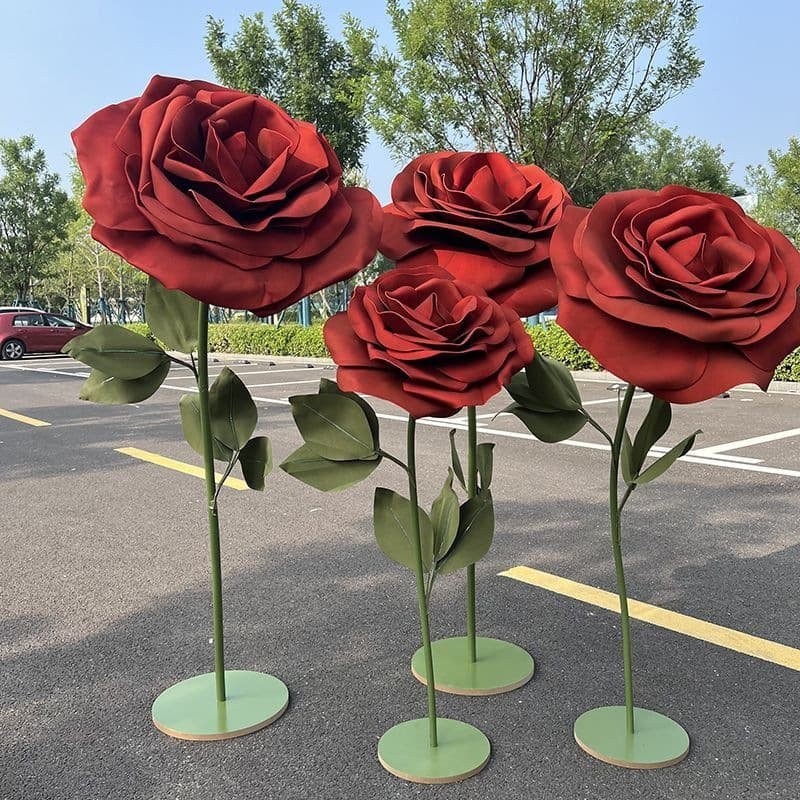 Giant 3D Paper Rose for Wedding, Large Rose Props for Wedding Decor, Window Display Decoration, Internet-Famous