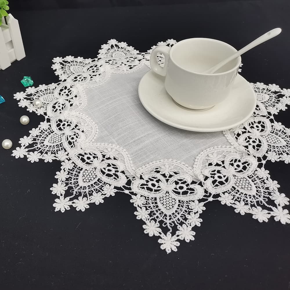 Pure Color Bamboo Bud Lace Tablecloth Modern Simple Embroidery Dining Tablecloth Beautiful Table Flag Cover Cloth