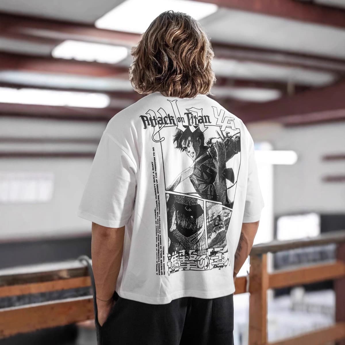Cross-border YOUNGLA Alliance Attack on Titan New Oversized T-Shirt Men's Sports Fitness Cotton Short Sleeve