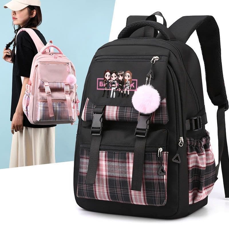 BLACKPINK peripheral backpacks support men’s and women’s casual computer bags, school bags, large-capacity bags