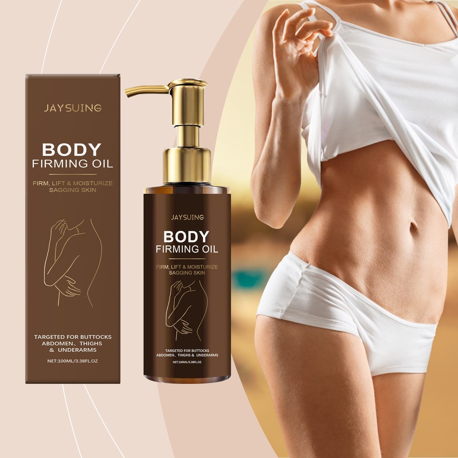 West&Month Body Care Oil for Massage on Abdomen and Thighs - Lazy Body Care Oil