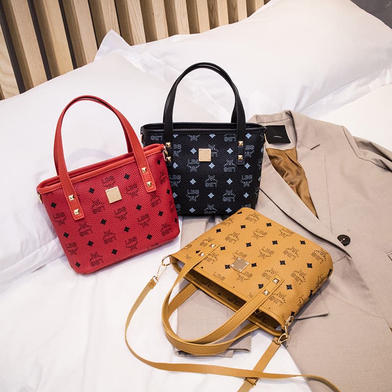 2023 New Trend Women Handbags European American Retro Print Handbag Foreign Trade Women's Classic Bucket Bag