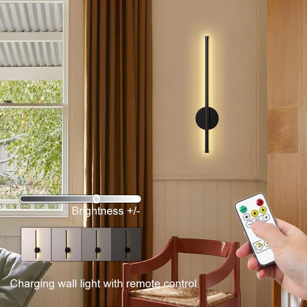 360° Rotatable Magnetic Wall Lamp with Remote Control Dimmable Wireless Charging Wall Lamp No Wiring USB Interface Wall Lamp