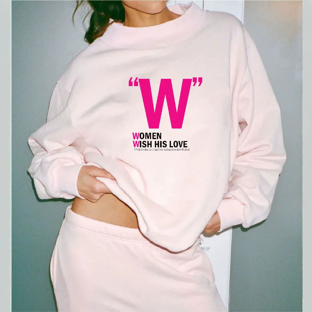 Cross-border mid-high collar long-sleeved sweatshirt spring and autumn casual loose, comfortable and versatile printed women's sweatshirt trendy