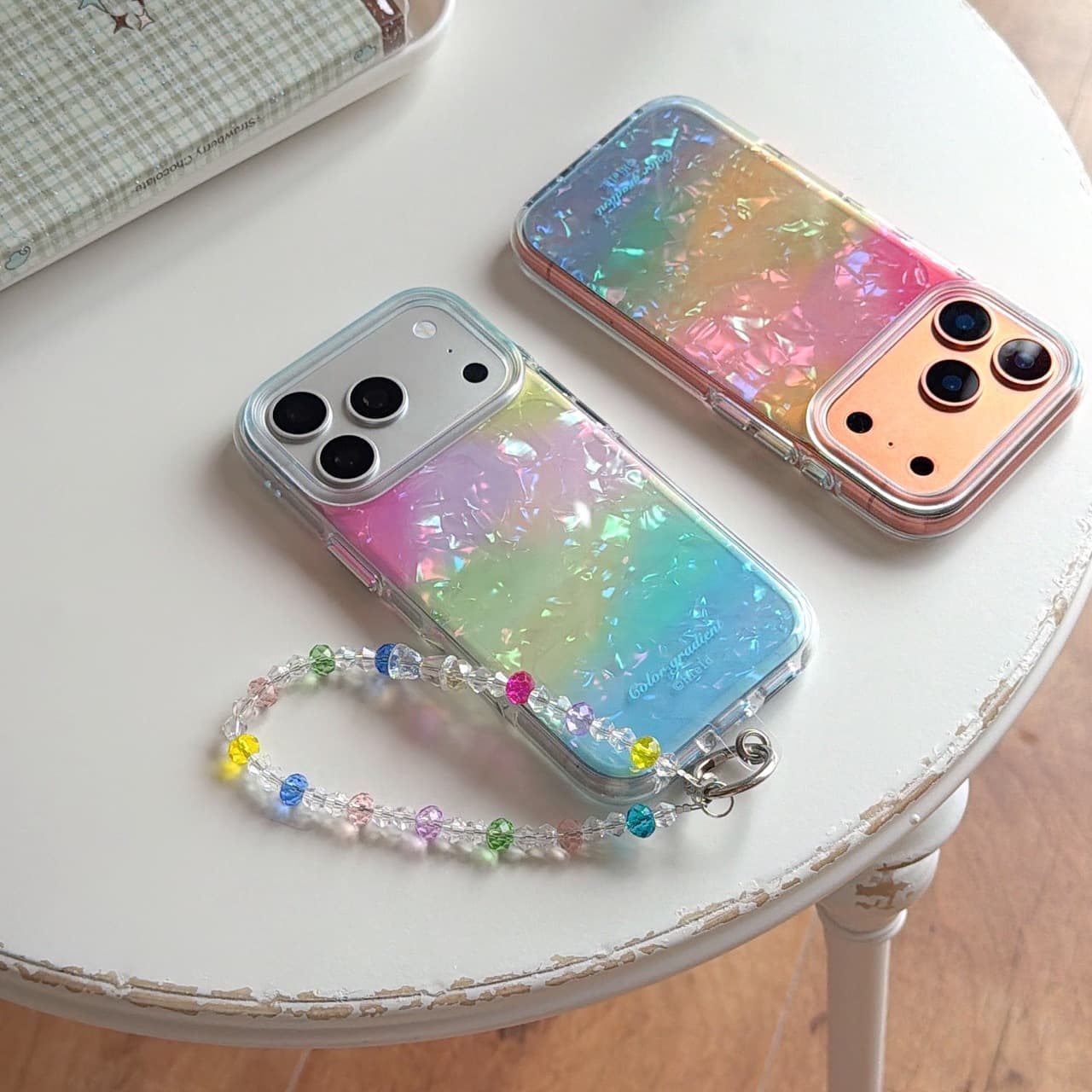 Ins watercolor shell pattern is suitable for iPhone17promax mobile phone case Apple 16 double-sided imd15 anti-fall protection
