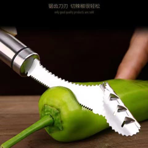 Stainless Steel Chili Corer, Pepper Core Remover Tool, Manual Seed Extractor for Home Use, Also Works for Bitter Melon