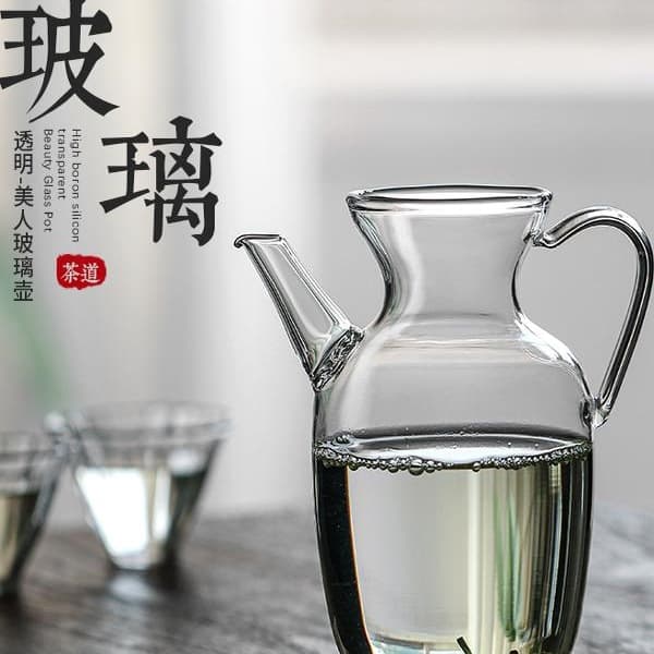 Song Dynasty Style Pot with Built-in Filter - Cold Brew Glass Teapot for Single Serve