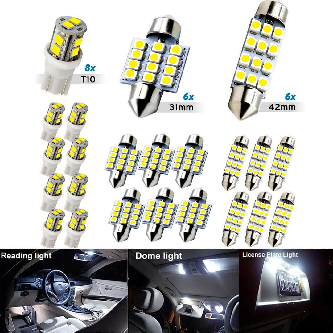 Car LED Combination Set 20pcs Roof Lights T10 Show Wide Dual-point Reading License Plate Interior Lights