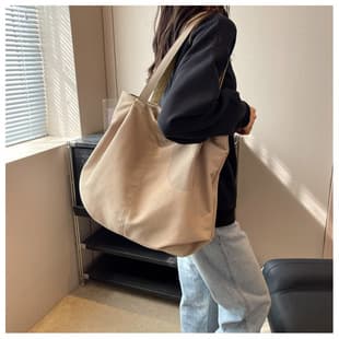 Canvas Bag Korean Lazy Style Bag Large Capacity Canvas Bag Women Fashion Shoulder Bag Simple Versatile Tote Bag