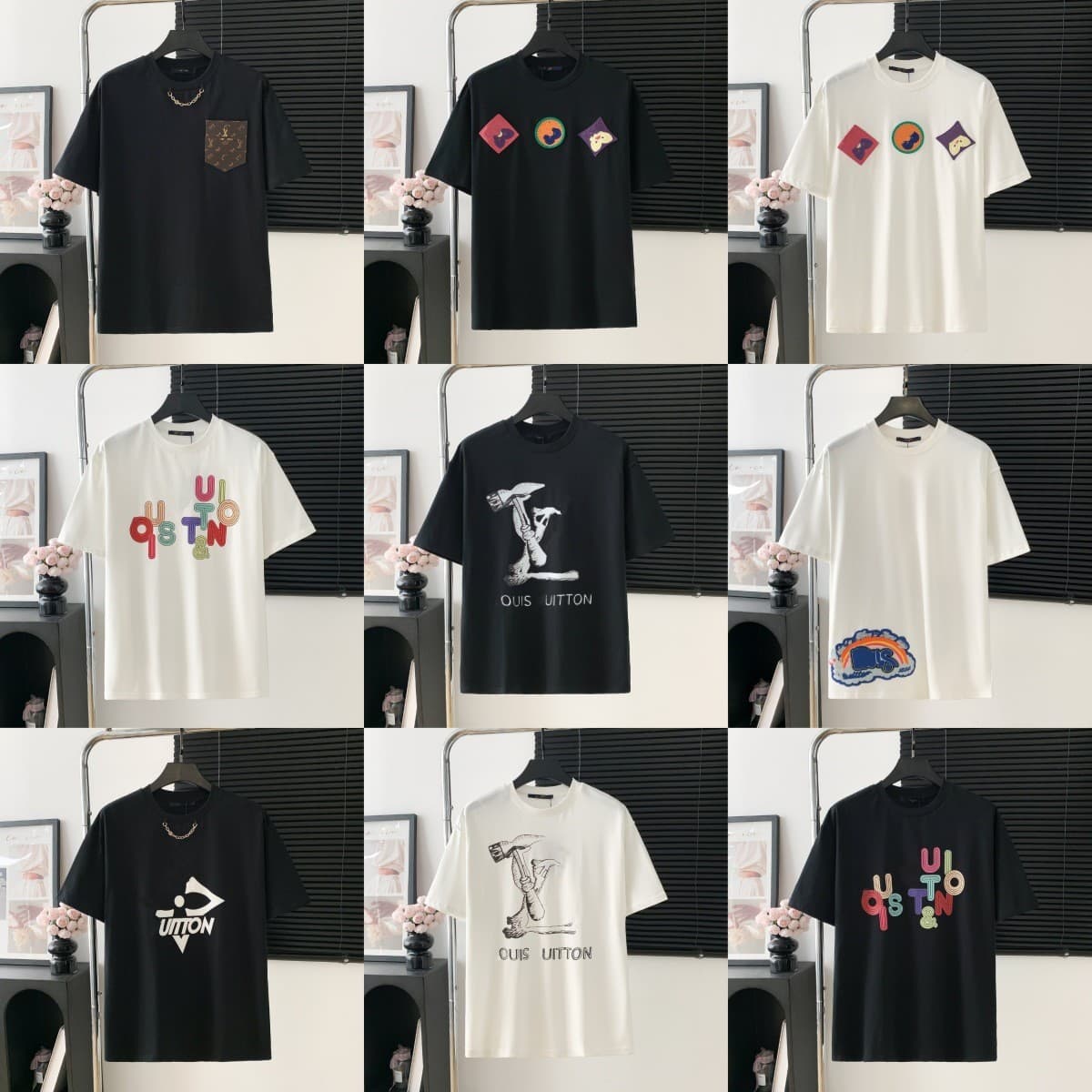 Cross-Border Trendy Brand Lv T-Shirt Series 2025 New Luxury Unisex Short-Sleeve T-Shirt Top