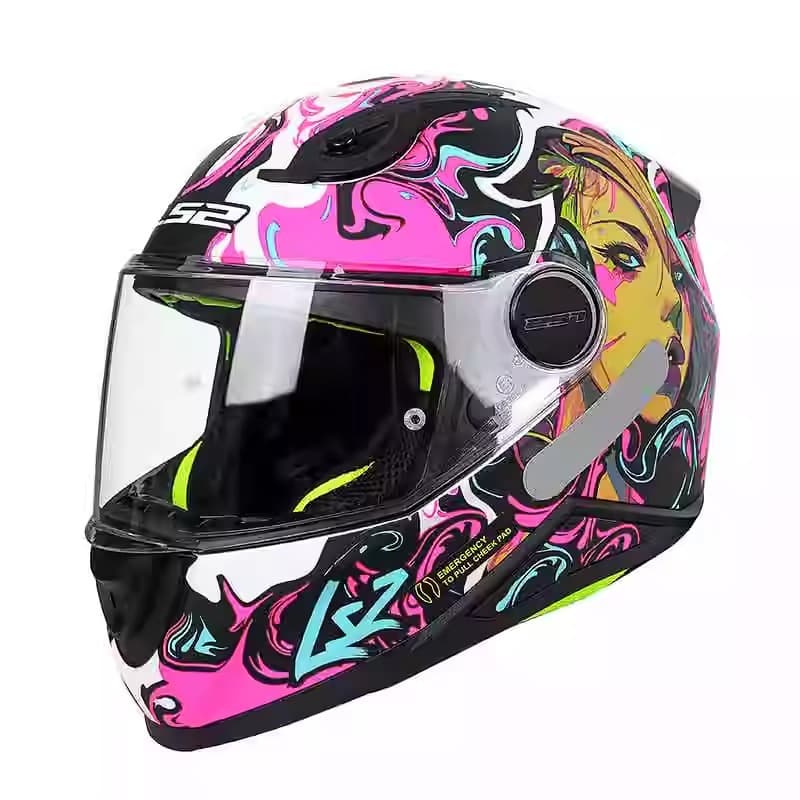 LS2 New Children's Helmet Unisex All-Season Safety Helmet Electric Motorcycle Full Face Helmet 3C Certified FF812