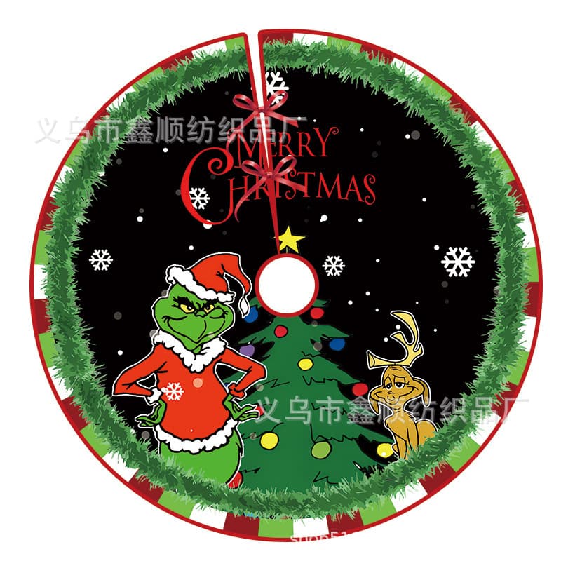 New Cartoon Christmas Tree Skirt Crafts Base Set Decorations Ornaments Christmas Supplies Display Items Office Culture