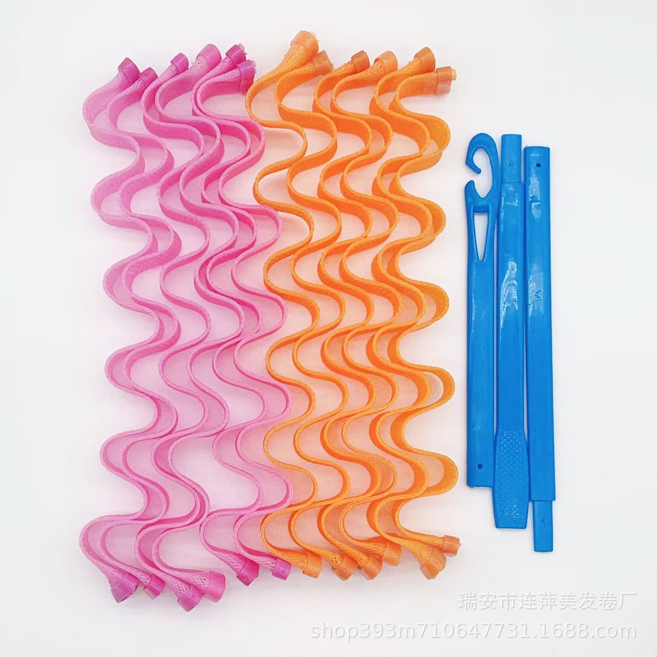 Multi-Color 45cm 12pcs No Heat Hair Curlers Water Wave Curlers Egg Roll Home Styling Tool