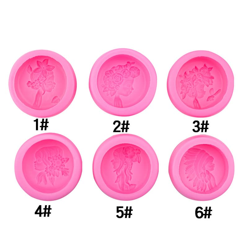 6 Mori girl's head silicone mold mousse ice cream handmade soap gypsum candle clay decoration