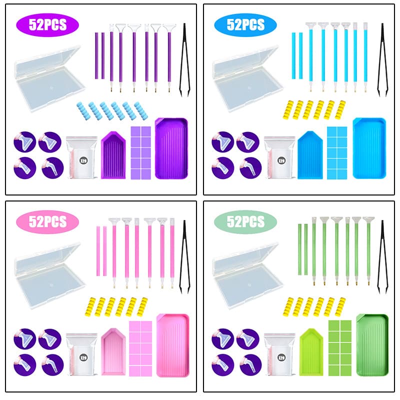 DIY Diamond Painting Tool Point Drill Pen Set with Funnel Sub-drill Tray Silicone Mastic Multicolor Boxed Amazon Light Small