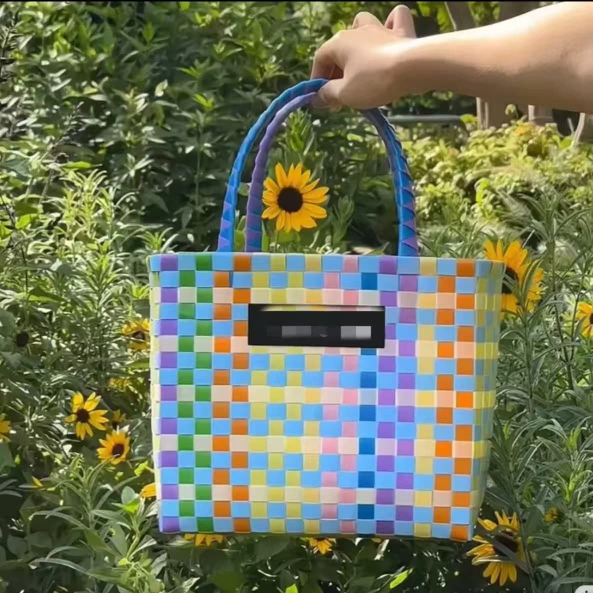 New colorful woven handbag souvenir woven bag handmade basket hand bag large capacity handmade woven bag