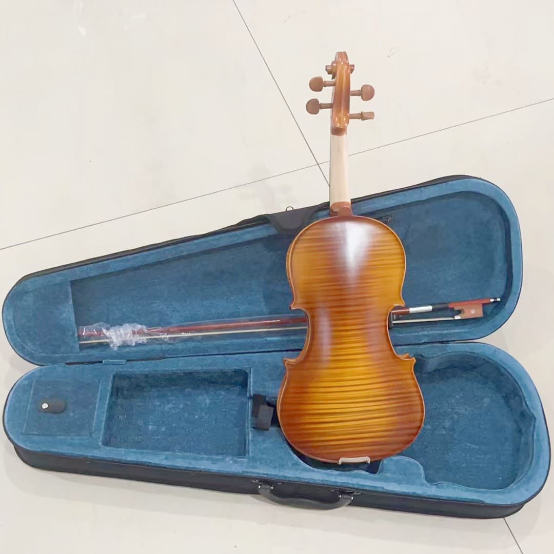 New solid wood craft single board tiger pattern violin beginners grade examination practice violin pattern maple violin