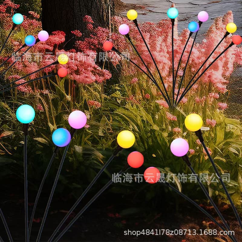 Cross-border Solar Outdoor Firefly Light Garden Courtyard Atmosphere Creative Outdoor Decoration Camping Lawn Ground Insert Light