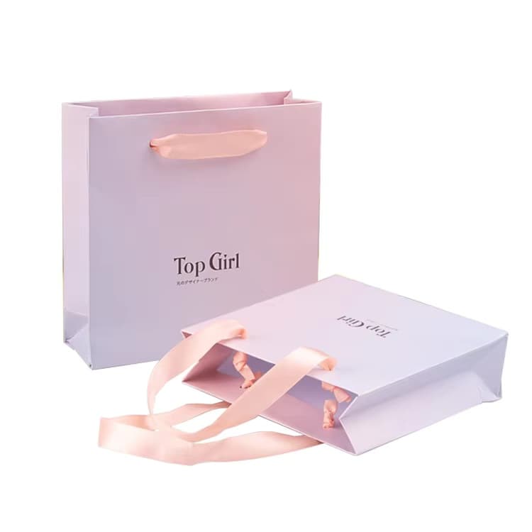 Jieyi Custom Paper Bag Gift Bag Handbag New White Card Packaging Tote with Ribbon
