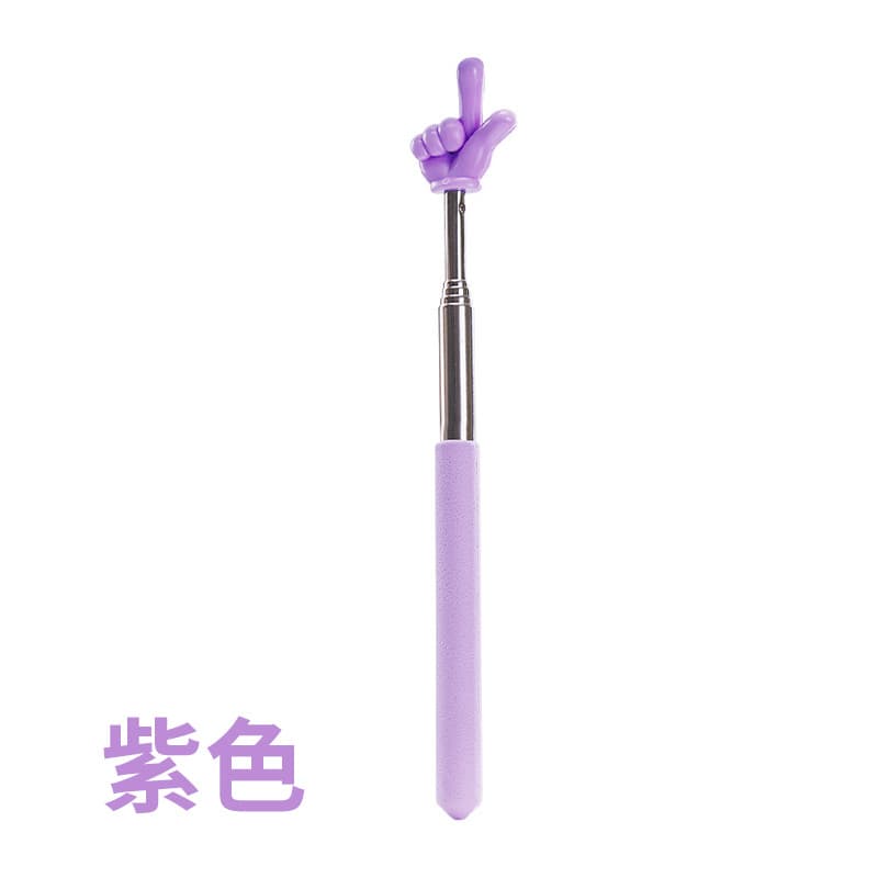 Stainless Steel Reading Pointer Stick, Macaron Color, Retractable Student Tutoring Finger-Shaped Teaching Stick, Teacher Pointing Stick