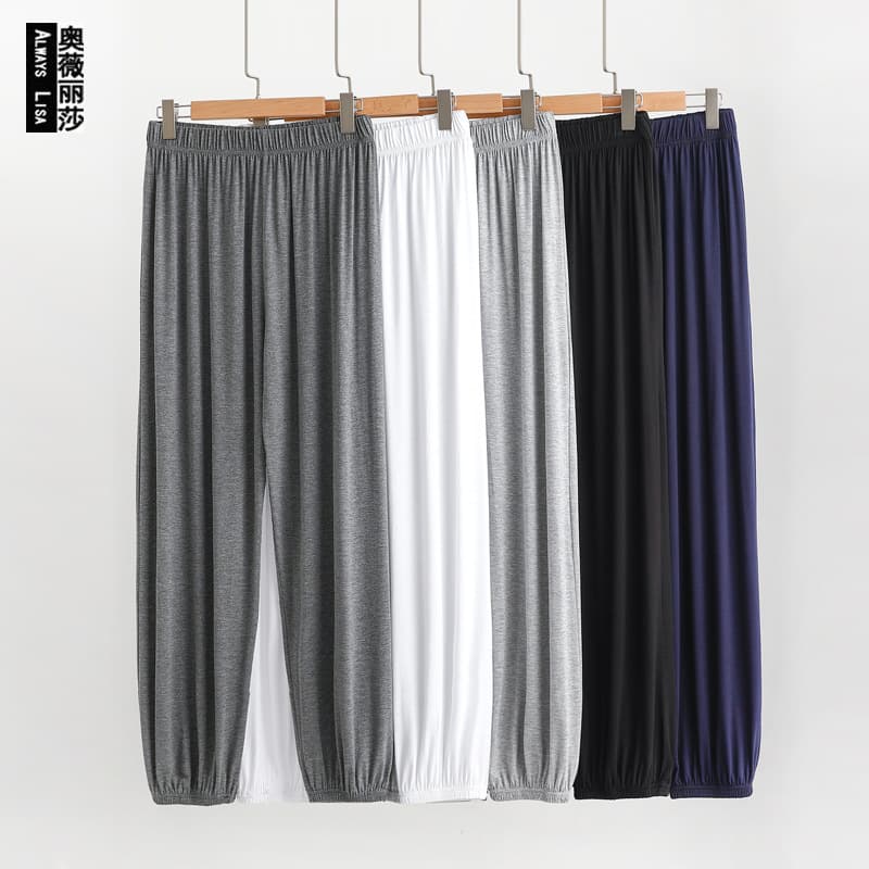 Mosquito-Resistant Modal Men's Loose Lantern Pants Thin Summer Sleepwear Home Clothes Outdoor Wearable Casual Match All