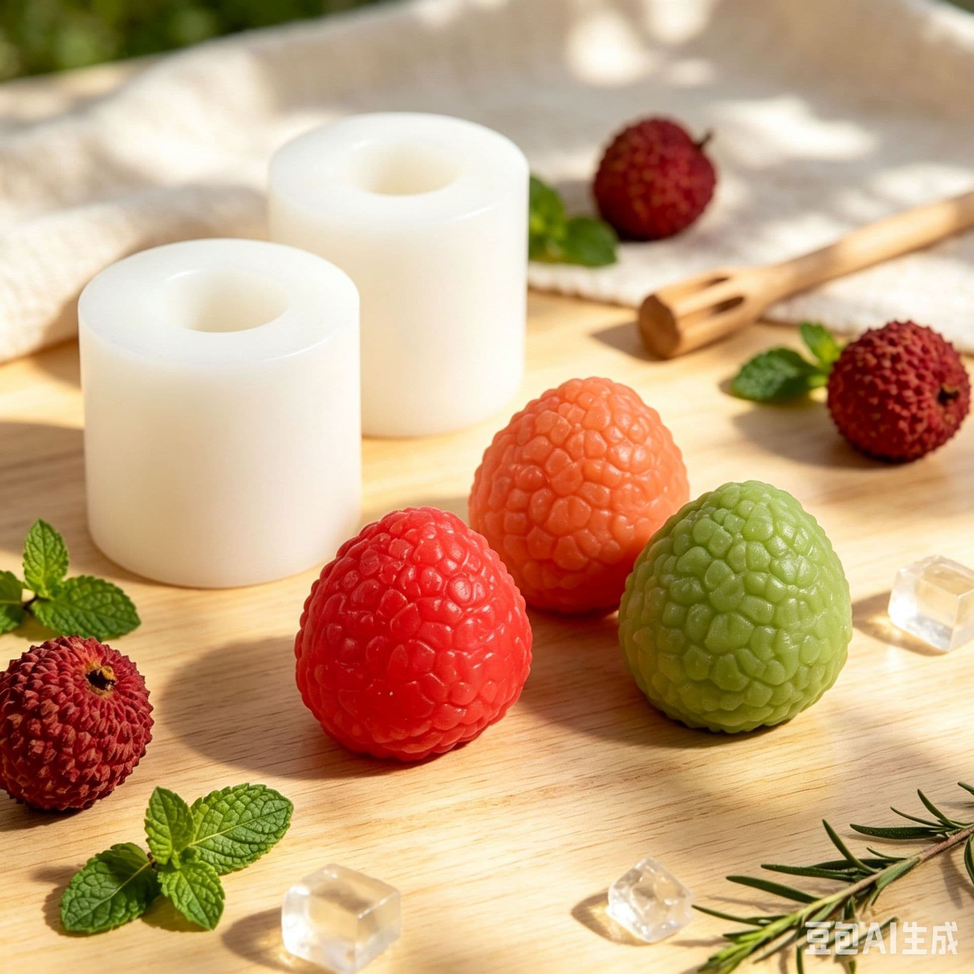 Easy-to-remove silicone mold that imitates real lychee. Food-grade material with high temperature resistance. Homemade chocolate mousse handmade soap baking