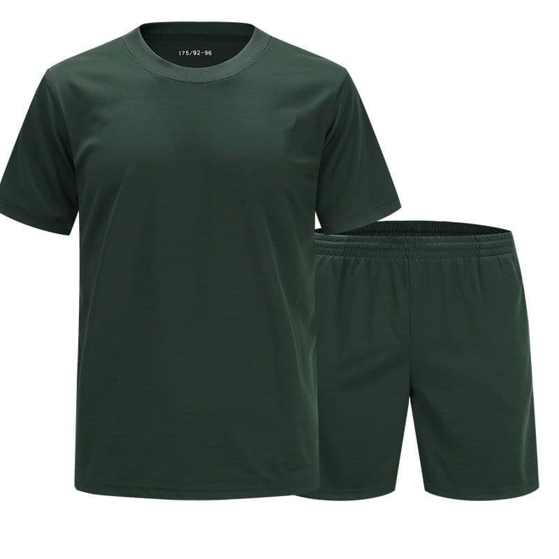 Physical Training Suit Men's Short Sleeve Quick-Dry Top Shorts Set Summer Uniform T-Shirt Factory Wholesale
