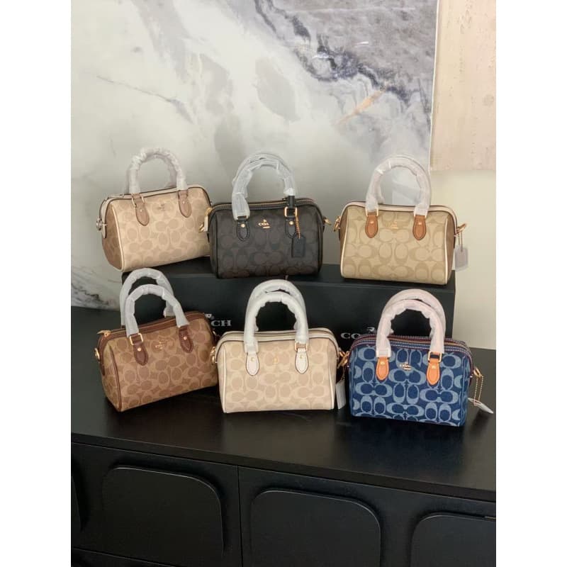 C Coach New Vintage Rowan 18 Mini Boston Women's Bag Shoulder Crossbody Handbag Versatile Classic Pillow Bag