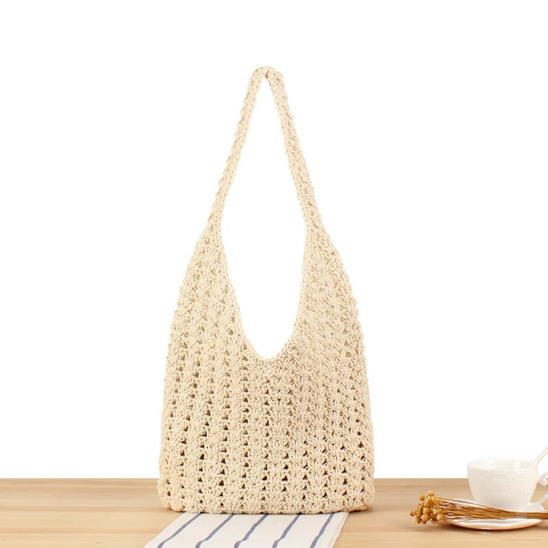 Dropshipping New Versatile Cotton Rope Crochet Bag Minimalist Hollow-Out Casual Commuter Niche Women's Bag
