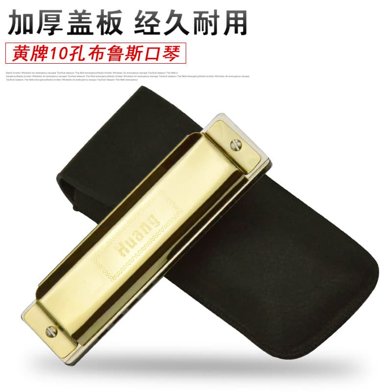 Huang Brand Ten-Hole Blues Harmonica Musical Instrument 107 Models Suitable for Beginners