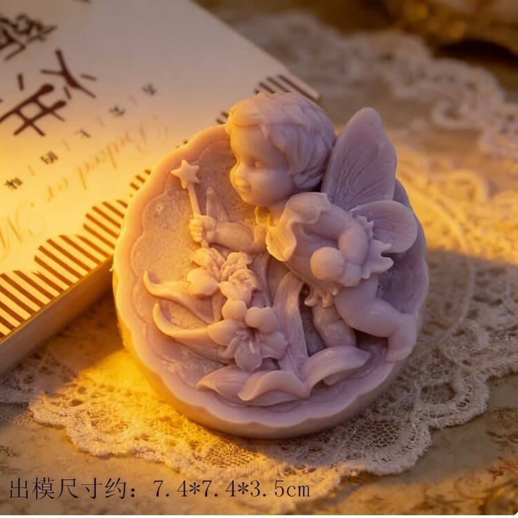 C1034 Angel Handmade Soap Mold, Aromatherapy Plaster Mold, Chocolate Mold, Cake Decoration Mold, Silicone Mold