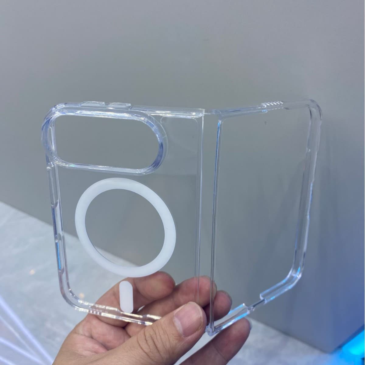 Transparent Acrylic Foldable Phone Case for iPhone Duo, Apple Duo One-Piece Magnetic Protective Cover
