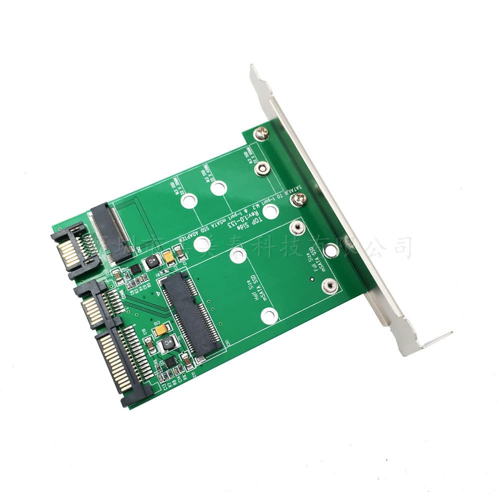 New MSATA + M.2 NGFF SSD to SATA 3.0 Solid State Drive Adapter Card with Bracket Mini PCIe
