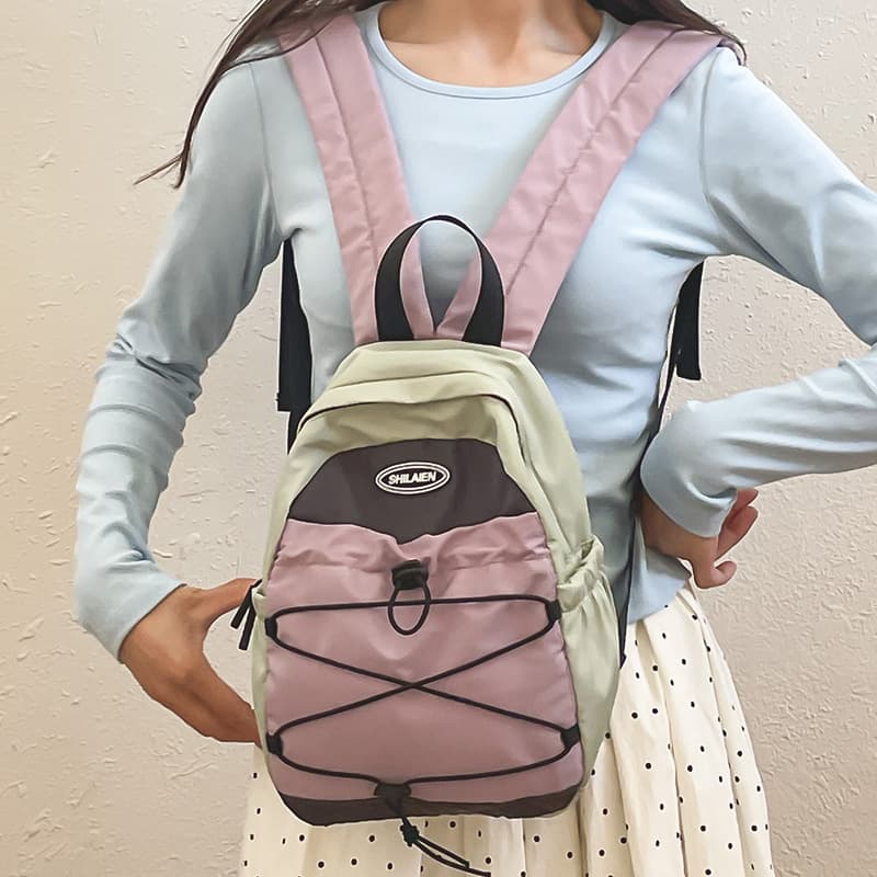 Japanese-style Mini Outdoor Hiking Backpack for Women, Cool Sport Adult Camping Lightweight Drawstring Backpack