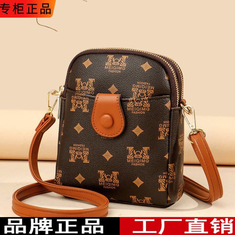 Women's Bag 2024 Summer New Retro Phone Bag Cowhide Shoulder Crossbody Bag Versatile Coin Purse