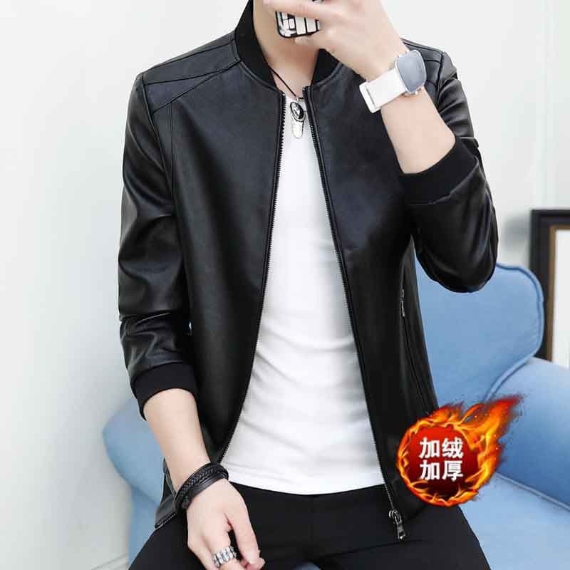 2023 Autumn/Winter New Men's PU Leather Jacket, Quilted Lined Casual Motorcycle Coat, Trendy and Stylish Leather Jacket Wholesale