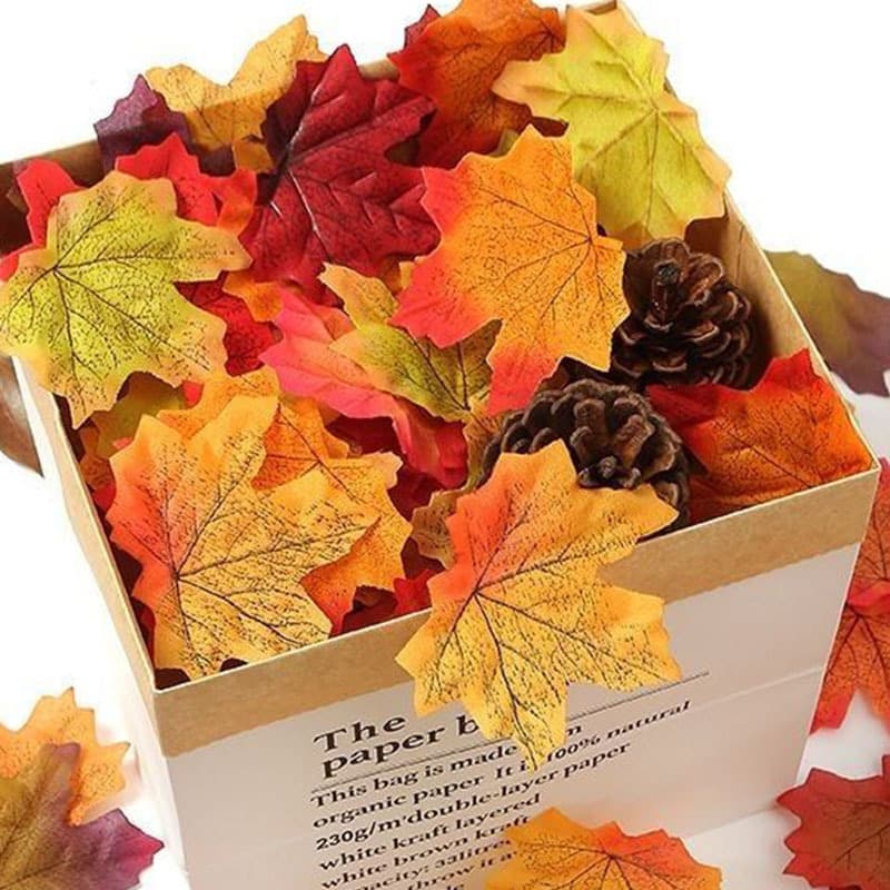 Simulated maple leaf villa Halloween fake tree leaves Christmas 8cm single leaf decoration wedding banquet home furnishings