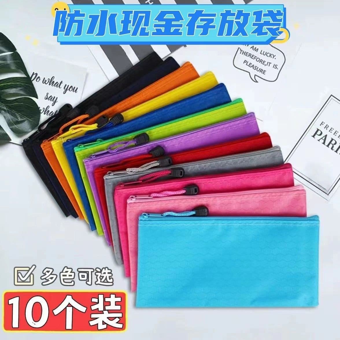 Cross-border Oxford Cloth Receipt Bag A6 Zipper Coin Purse Document Organizer Stationery Pencil Case Cash Storage Bag