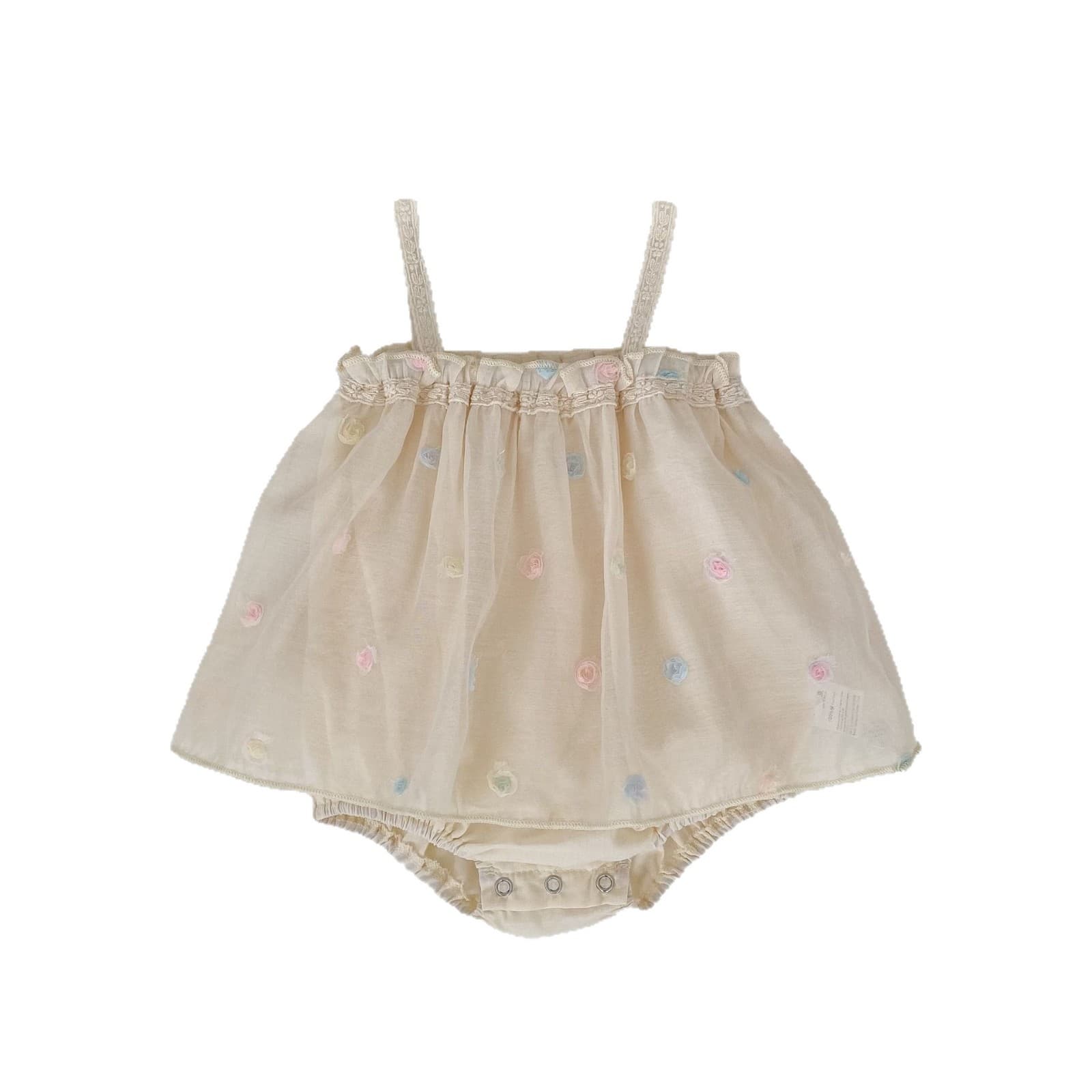 Baby Bodysuit Summer Sleeveless Dress Girl Mesh Flower Suspender Triangle Bodysuit Romper