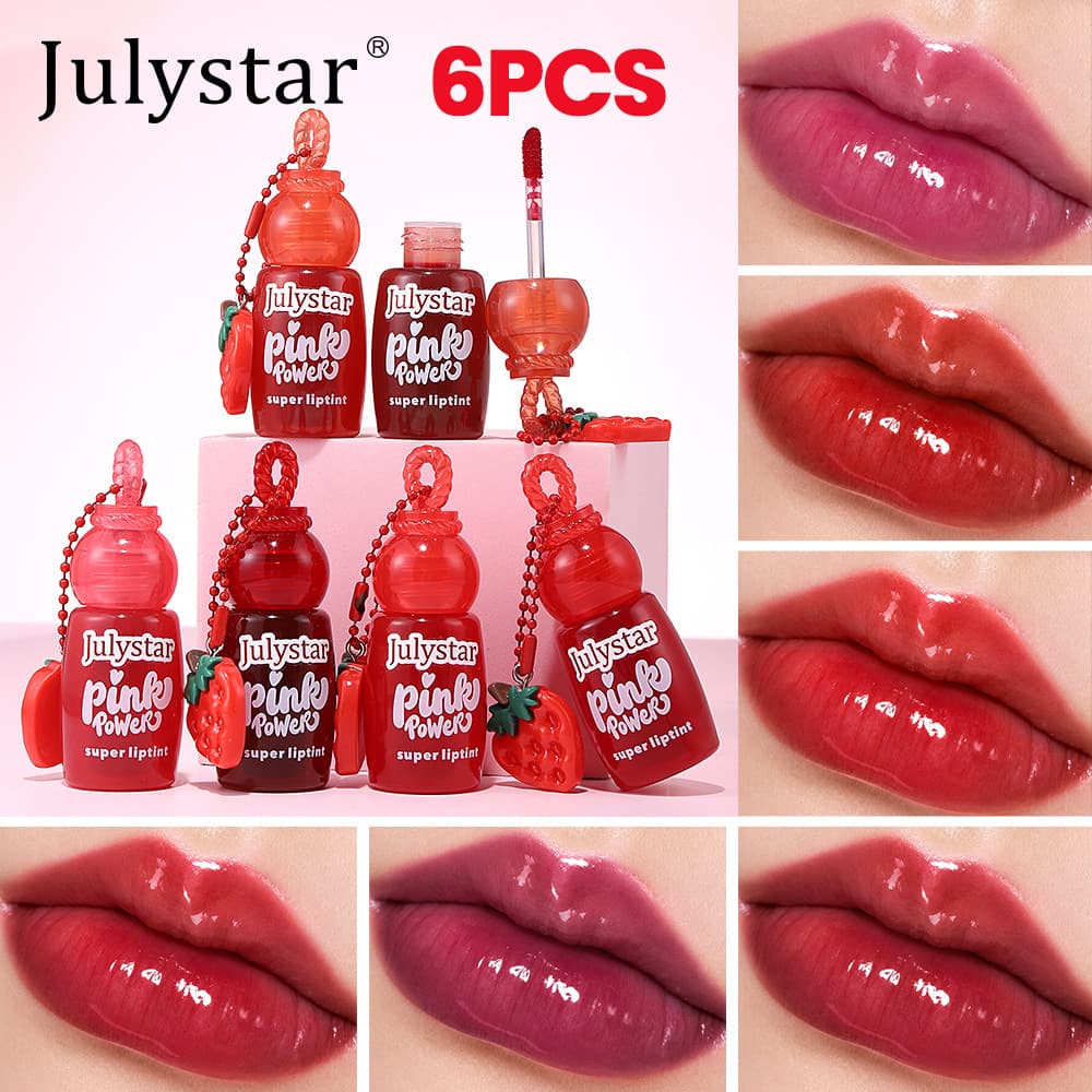 TEMU specializes in moisturizing, long-lasting, easy-to-color lipstick water set, six-pack of natural three-dimensional non-stick cup dye lip liquid